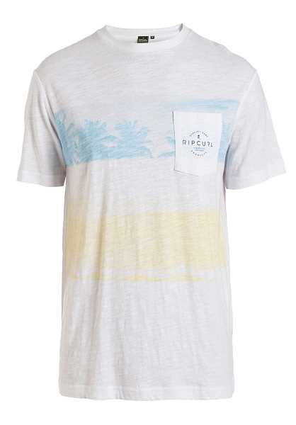 Rip Curl Overline - Bianco Uomo Estate T-Shirts (Q2376)